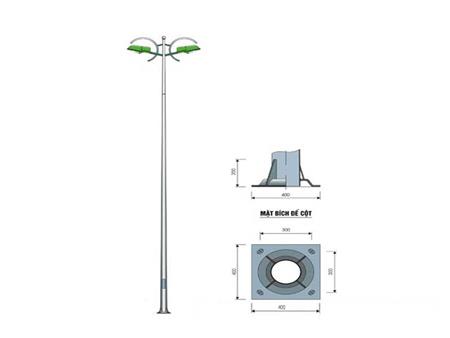 Cột đèn cao áp tròn cần rời 2 bóng