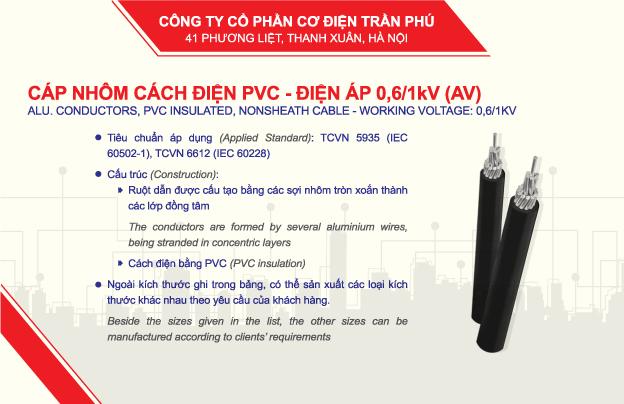 Cấu trúc của cáp nhôm cách điện